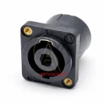 პროფესიონალური ოთხბირთვიანი აუდიო დინამიკის ბუდე, XLR კონექტორი, 4-ბირთვიანი აუდიო კაბელი დენის გამაძლიერებლით, ომური კვადრატული ბუდე - 10112