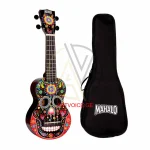 Mahalo MA1SKBK Soprano Ukulele, Skull, Black, With bag უკულელე შალითით
